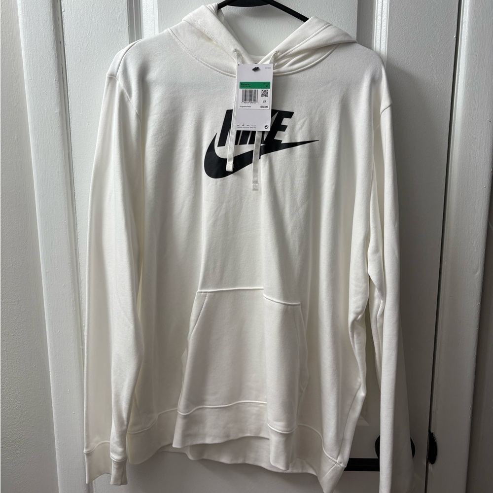 Nike Men's Hoodie in White with Black Logo